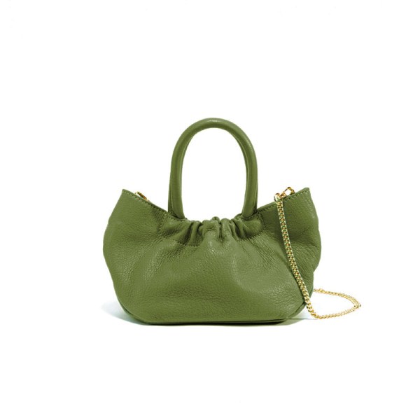 Dam Handväska Cloud Bag Premium fårskinn Plisserad bärbar Olive green