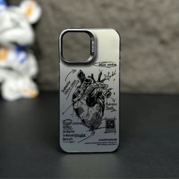 Kotelo iPhone 17 Pro Max Laser Heart S542P1 Harmaa