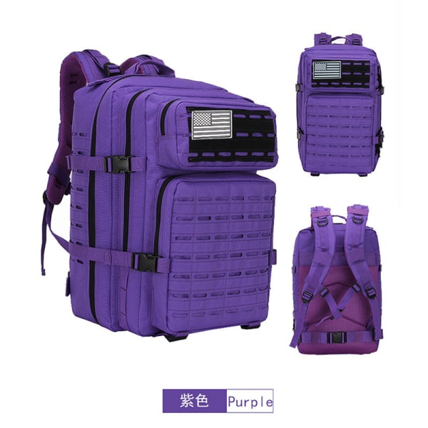 Miesten reppu Olkalaukku Ratsastus Tactical Travel Retkeily Patikointi Kiipeily Purple