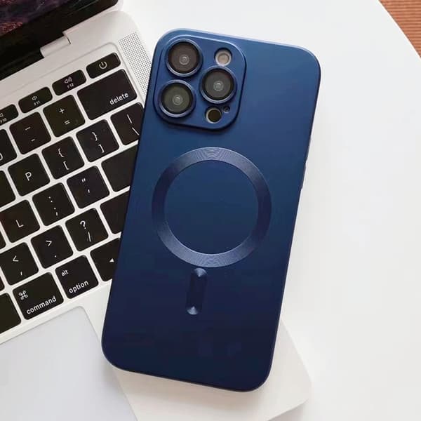 Fodral för iPhone 17 Mörkblå Magnetisk Enkel Mjuk