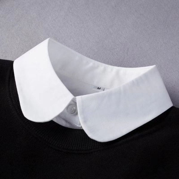 Damflickor falsk krage Avtagbar tröja Skjorta All-Match Spetsig Vit Snygg och mångsidig White round neck