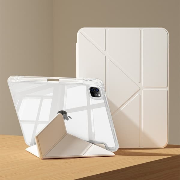 Fodral för iPad mini6/7 8.3\" vitt vikbart band hög transparens