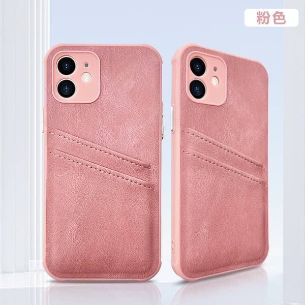Fodral för iPhone 14 Pro Max rosa drömsk hudtextur kortplats
