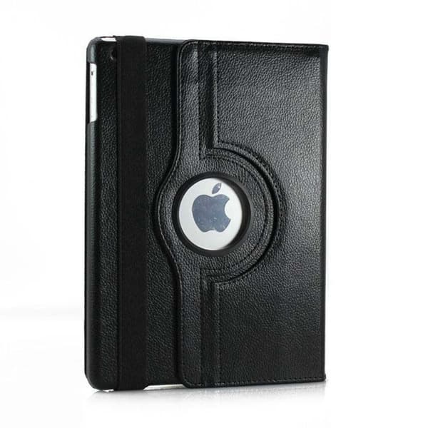 Etui til iPad 2019 mini 5/mini 4 sort lychee tekstur roterende læder