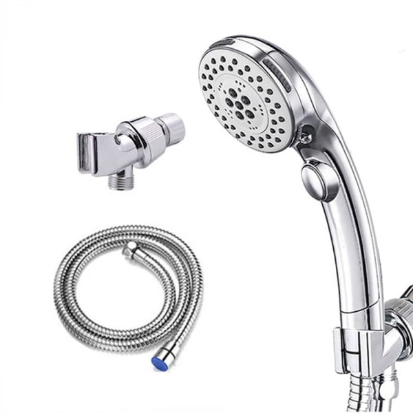 Brusehoved justerbar knap Håndholdt One-Click Water Stop Booster Shower set 1