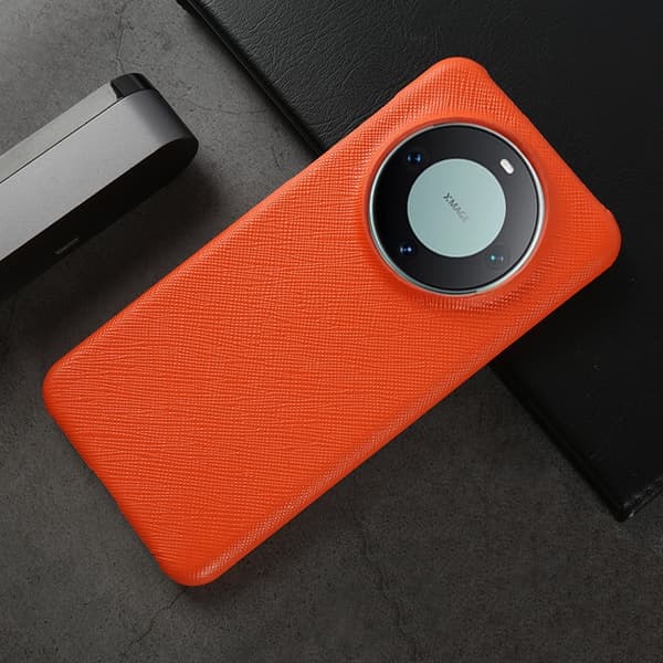 Etui til iPhone 13 orange læder