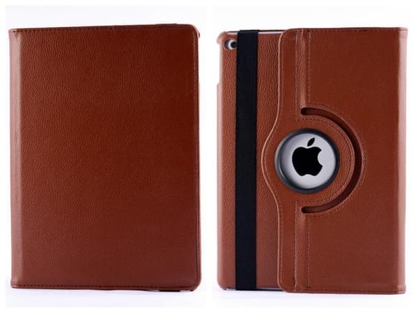 Fodral för iPad 2017 12.9 Brun Roterande Läderställ Litchi Textur Order Brown