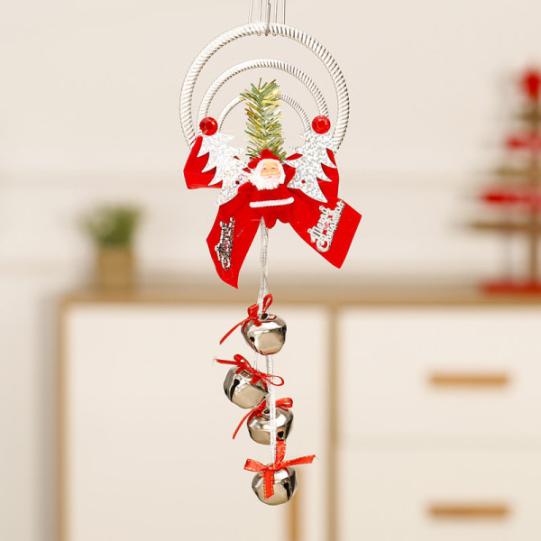 Vindklokker Santa Claus Garland Bow Bell og Silver