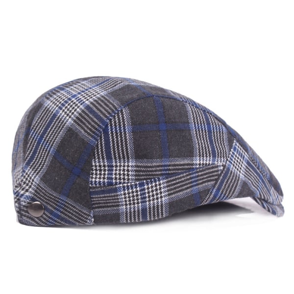 Beret Hat Artistic Youth Beret College Style Peaked Cap Men's Checked Cloth Advance Hats Women's Peaked Cap Orange Plaid Adjustable