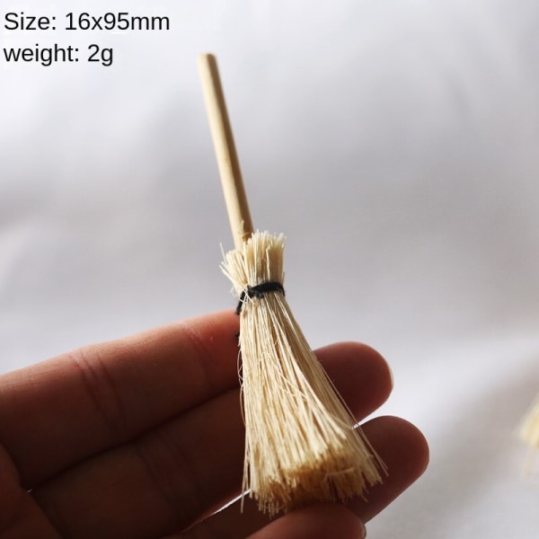 Miniatyr Möbel Leksak Dockor Hus Gör det själv Dekoration Tillbehör Mini Vit Liten kvast White