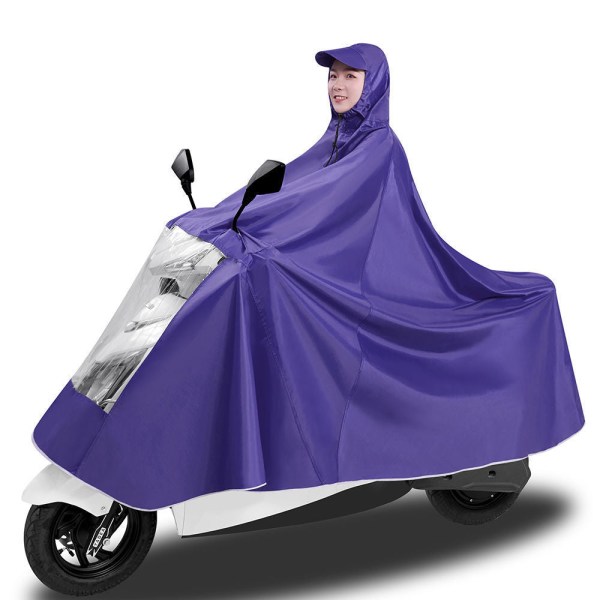 Regnfrakk Regndress Motorsykkel Elbil Lang Dobbelbrem Fotbelegg Fortykket Hat brim single Purple 8XL (medium and large models)