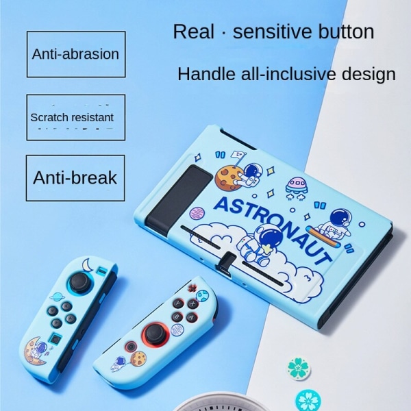 For Nintendo Switch Protective Shell NS All-inclusive Protective Cover TPU Soft Shell Game Theme Astronaut
