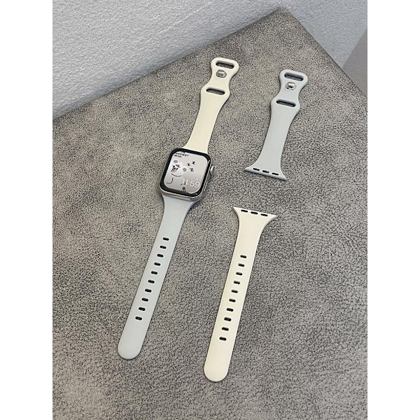 Klokkebånd for Apple Watch iWatch Gjelder: 4/5/se/6 generasjon 44mm lys grå + aprikos kjøp 1 få 2 stropper