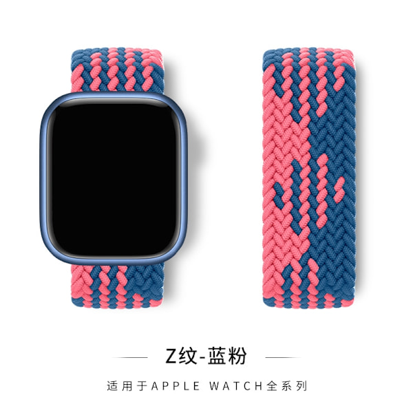 Kellon ranneke Apple Watch iWatch 38/40/41/42mm M-koko Z-kuvio - sininen jauhe