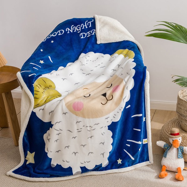 Efterår og vinter babytilbehør Baby flannel dække tæppe tegneserie børn berber fleece tæppe Sleeping sheep 100*140cm
