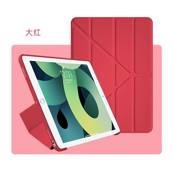 Stilfuldt etui til iPad Pro/Air3 10.5\" Multifunktionelt Foldbart Solid Rød