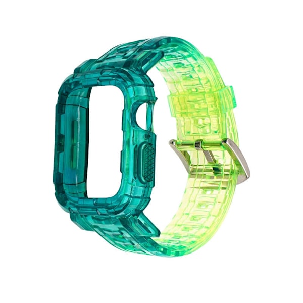 Klockarmband för Apple Watch iWatch 38/40/41mm gradient grön, gummiring förlängd version
