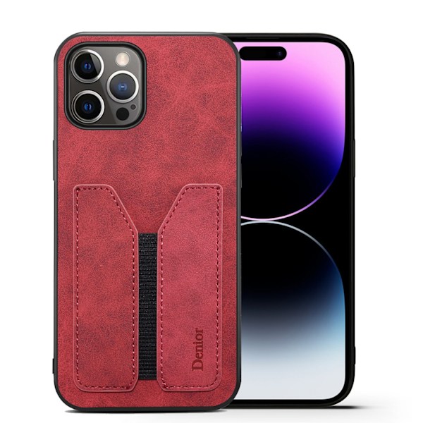 Etui til iPhone 13 6,1 tommer rød kortslot elastisk fuld multi-kort anti-fald