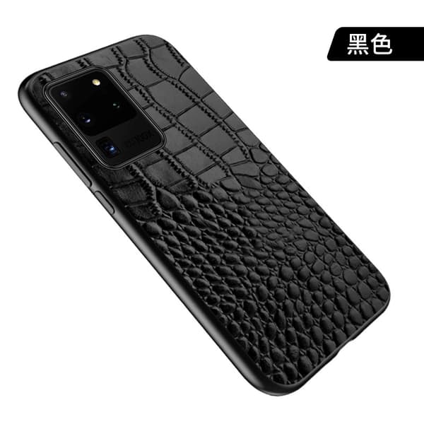 Etui til Samsung S22 Plus Sort Krokodillelæder beslag bagside
