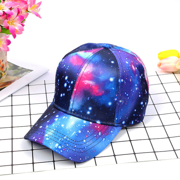 Baseballcap 2022 Vår Sommer Polyester Utskrift Solbeskyttelse Uformell lue Blue Adjustable