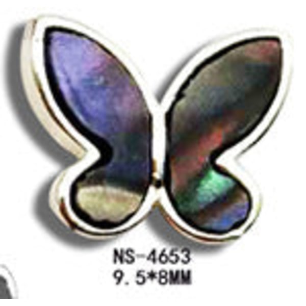 Nageldekorationer för nail art japansk prydnad tredimensionell fjärilsimitation skalsten blommande legering NS-4653 light gold