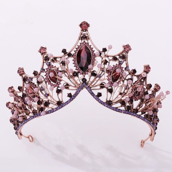 Bridal Crown Series Barokki uusi retromusta päähine Bronze Black Diamond