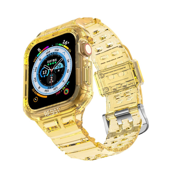 Kellon ranneke Apple Watch iWatch 38/40/41mm universaali läpinäkyvä keltainen