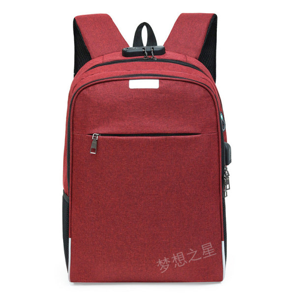 Ryggsekk Multifunksjonell USB Lading Ryggsekk Outdoor Gymnastic Valise Wine Red 16-inch