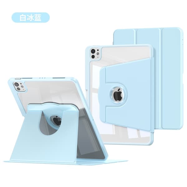 Stilfuldt etui til iPad Pro 2018 12.9\" Tri fold Hvid Isblå