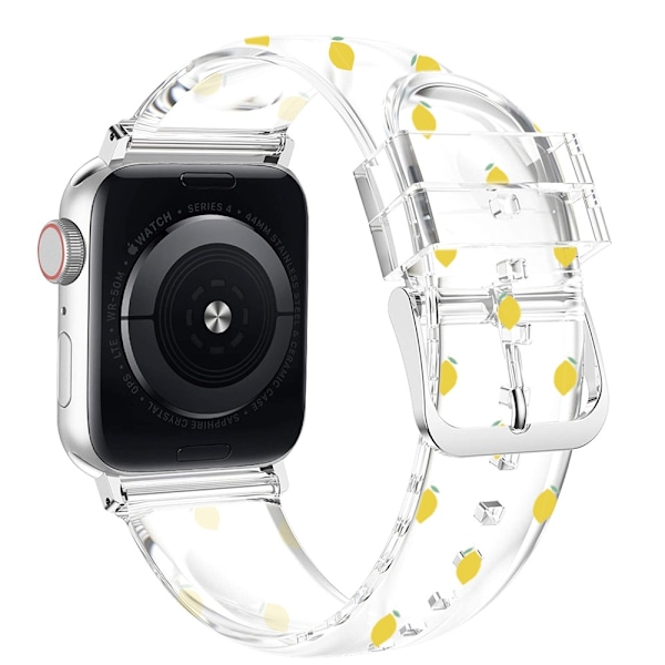 Klockarmband för Apple Watch iWatch 38/40/41mm transparent TPU tryckt citron