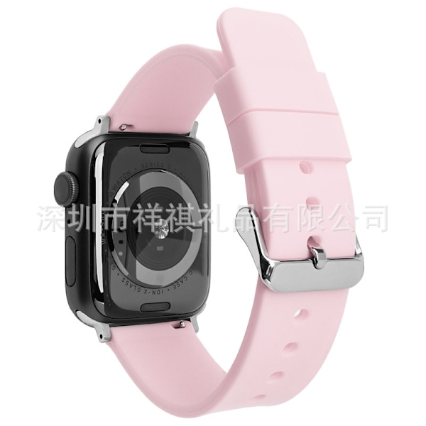 Kellon ranneke Apple Watch iWatch 42/44/45/49mm vaaleanpunainen-hopea solki