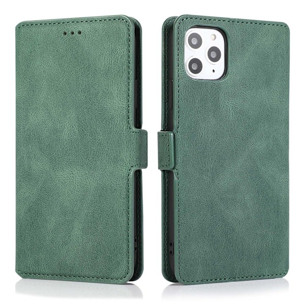 Etui til iPhone 14 Grøn Retro Liege Multi funktion Kortpung