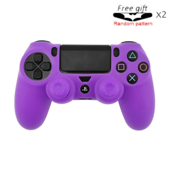 For PS4 håndtakshylse PS4 slankt håndtak kamuflasjedeksel PS4 håndtak Graffiti silikonbeskyttende Solid color-purple