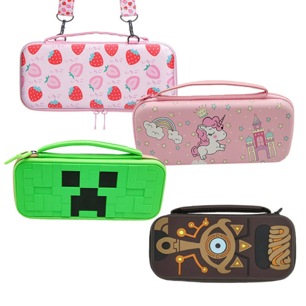 För Nintendo Switch OLED Förvaringsväska Switch OLED Game Host Protection Bag Strap Axelrem Strawberry shape bag