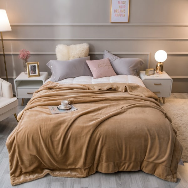 Thickened Blanket Double Layer Flannel Berber Fleece Blanket Thermal Blanket Multi-Purpose Blanket Lotus root Color 100*120cm