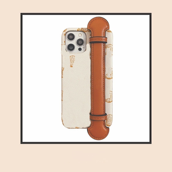 Etui til iPhone 13 hvid blomst enkelt skal snor trendy mærke internet berømthed læder vibrato