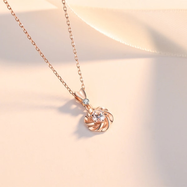 Kvinner Halskjede Kjede Choker Anheng Smykker Jenter Gave Lukleaf Sterling Sølvbelagt Geometrisk Rose Gold 925 silver