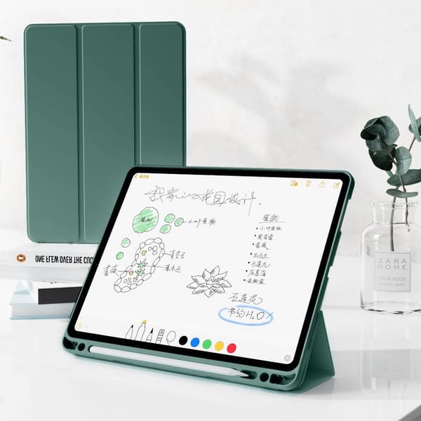 Stilig deksel for iPad Pro 2018 11\" Midnattsgrønn Silikon Tri Folding Stropp