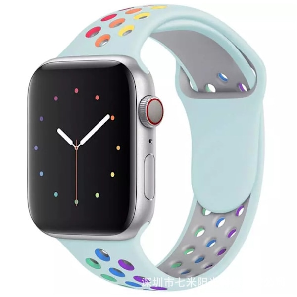 Klockarmband för Apple Watch iWatch 38/40/41mm förlängt ljusblått sju färger