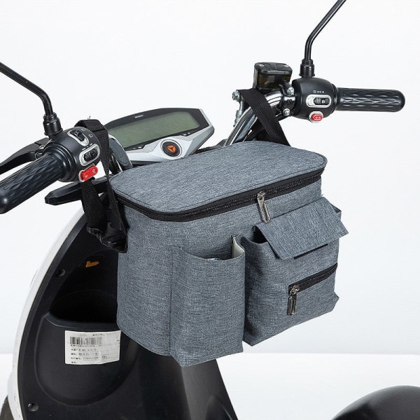 Elektrisk cykeltaske Taske Regnfrakke Opbevaring Motorcykel hængende taske Cykelkurv Light gray