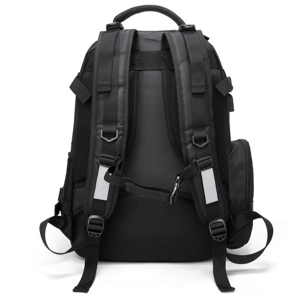 Herrryggsäck Axelväska Stor kapacitet datorväska Reseryggsäck Vandringsryggsäck Black 17 inches