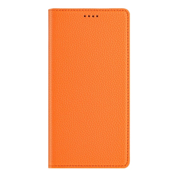 Etui til iPhone 14max brun solid litchimønster multi-kort skinn magnetisk lommebok japansk a