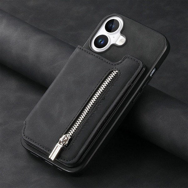 Etui til iPhone 14 Pro sort magnetisk to-i-en aftagelig multi-kort opbevaringsstand anti-fald
