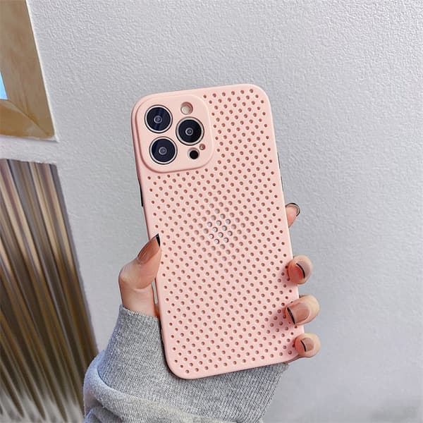 Etui til iPhone 17 Rosa Mesh Silikon Varmeavledning