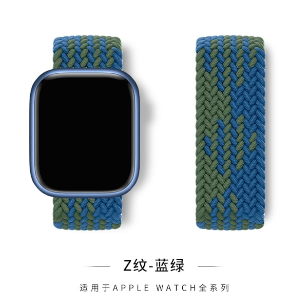 Klockarmband för Apple Watch iWatch 38/40/41/42mm S storlek Z-mönster - blågrön
