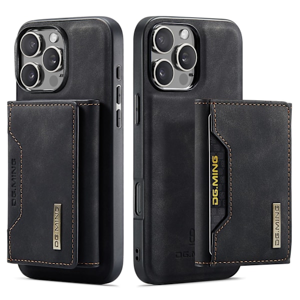 Etui til iPhone 13 Pro kombineret sort magnetisk kortholder separat