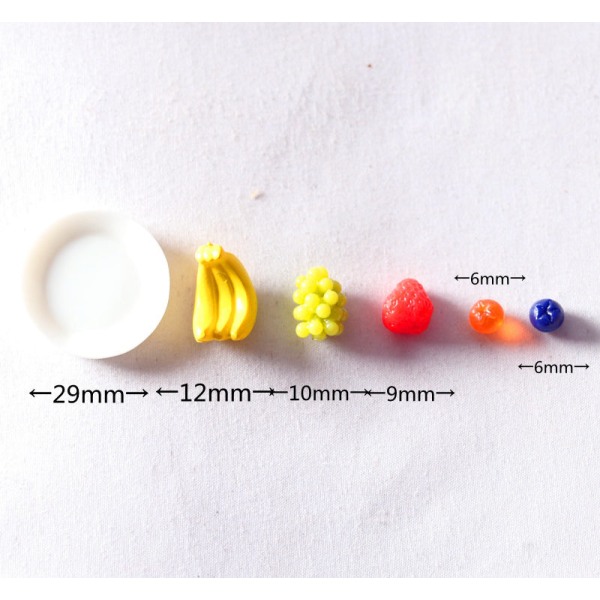 Miniatyrmöbler Leksak Dockor Hus Gör det själv Dekoration Tillbehör Mini Frukt Druva Jordgubb Fruktfat Fruit plate