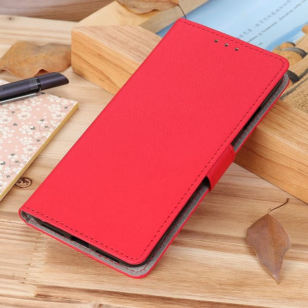Kotelo iPhone 16pro punainen kasetti lompakko jalusta nahka