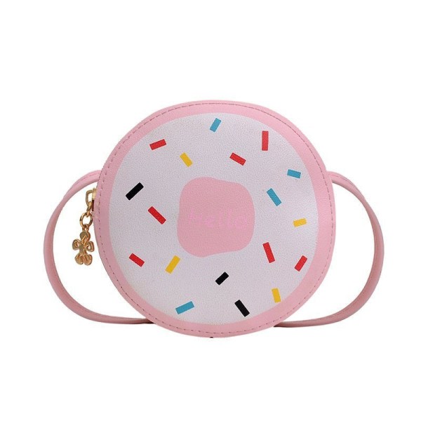 Barn Barn Ryggsäck Toddler Skolväska Internet Kändis Mini Söt Donut Rainbow Crossbody Bag No334 Pink