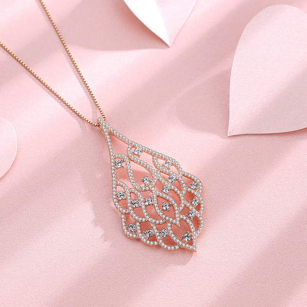 Kvinnor Halsband Kedja Choker Hänge Smycken Flickor Present Geometrisk S925 Sterling Silver Rose Gold 925 silver